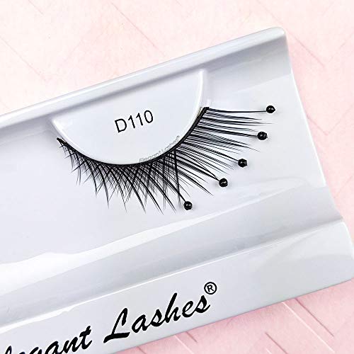 Elegant Lashes D110 (Long Criss-Cross False Eyelashes With Black Accent Beads) Halloween Dance Rave Costume #TOP22