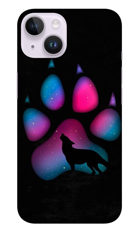 Grey Cloud India Wolf Paws 1176 Back Cover for Apple iPhone 14 (Poly Carbonate | Multicolor)