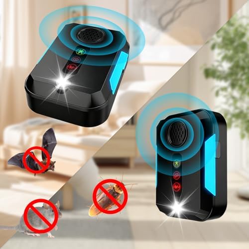 6 Pack Ultrasonic Pest Control Repeller, Mouse Repellent Indoor for Spider Bug Roach Ant Mosquito Rat Mice Insect Deterrent, Mouse Rodent Repellent Ultrasonic Plug in, 4 Mode Switching, Black — view 8