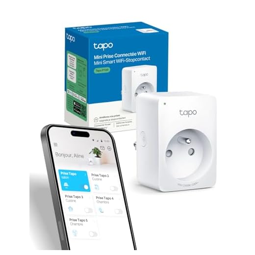 Tapo Prise Connectée WiFi, Prise Intelligente compatible avec Alexa et Google Home, 10A Type E, Contrôler le ventilateur, la cafetière, la lampe à distance, aucun hub requis, Tapo P100(FR) 1 Pack