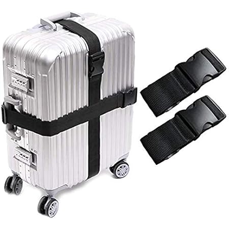 Amazon 荷締めベルト スーツケースベルト 荷崩れ防止 幅25mm 長さ2m ワンタッチ式 調節可能 荷物固定バンド 多用途 運搬用 固定ベルト 地震対策グッズ 2本セット ブラック 荷締め ラチェットベルト