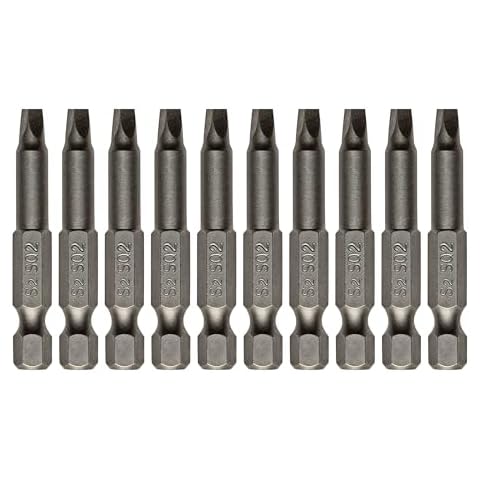 VESTTIO Square Head SQ2 Screwdriver Bit Set 10PCS 1/4 Inch Hex Shank 2 Inch/50 mm Length S2 Steel with Magnetic for Power Screwdriver Drill Impact Driver Cover