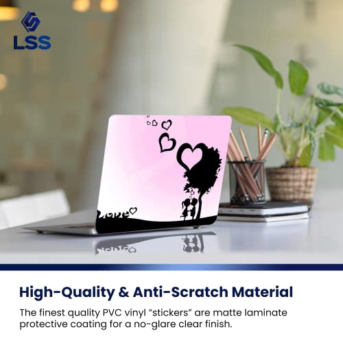 Image of LSS 17 17.3 Inches Laptop Notebook Skin Sticker with 2 Wrist Pads - Reusable Cover Protector Vinyl Sticker Cover Decal Fits 17 inch - 19 inch HP Asus Acer Samsung - Love Night Heart Pattern