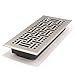 Accord Ventilation AMFRSNB410 Registre de sol avec motif en osier, 10,2 x 25,4 cm (mesures d'ouverture du conduit), nickel satiné