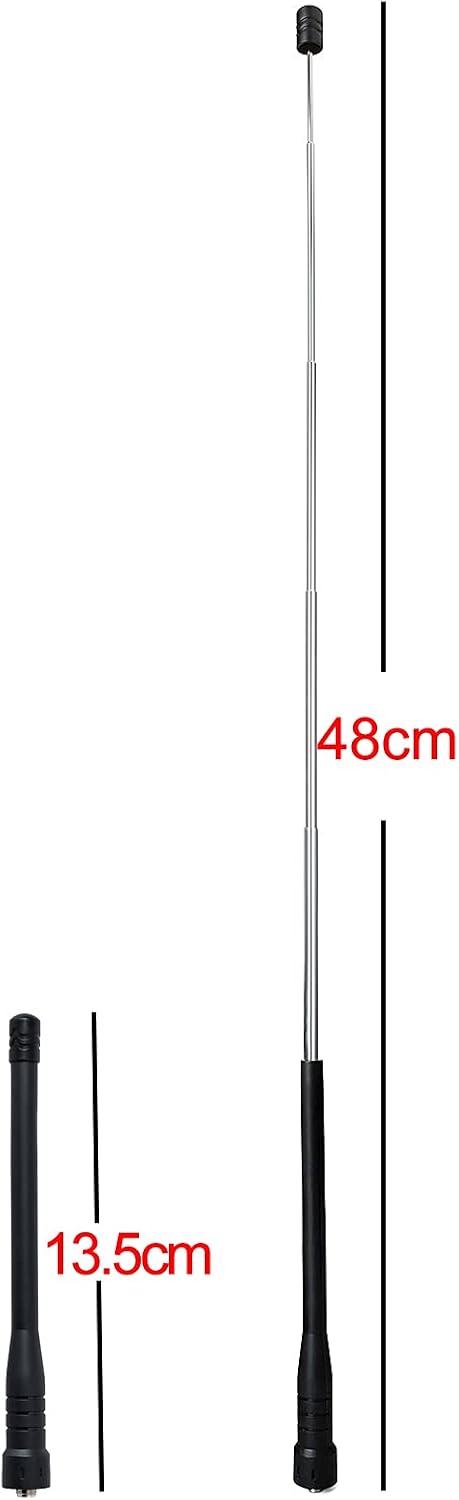 UAYESOK VHF/UHF Telescopic SMA FEMALE Aerial 13.5CM(5.3inch)-48CM(18.89inch) Retractable Antennas for Yeasu FT-4XR FT-4VR FT-65 FT-25R/Baofeng UV-5R BF-888S 2-way Radio(Pack of 2) - Image 4