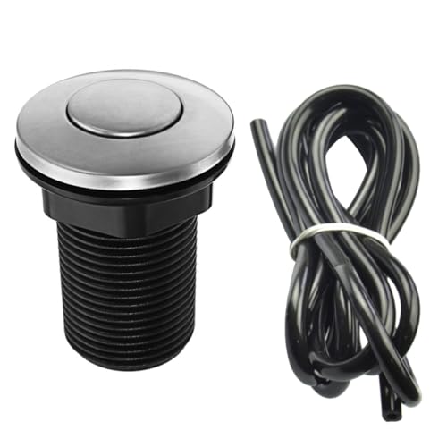 Zerodeko - Zerodeko Interrupteur Pneumatique 32 MM pour Broyeur de Déchets Alimentaires en Acier Inoxydable Bouton Poussoir Noir Tige de 15 M Compatible Système Plomberie et Jets Pièce Détachée