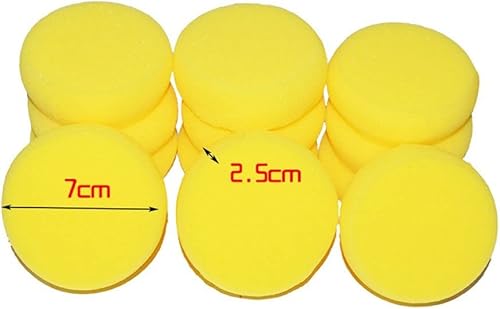 Miniatura 2 de 12 esponjas redondas de pintura amarilla, esponjas sintéticas para artistas, acuarelas, para arte y manualidades, cerámica, limpieza, cerámica,