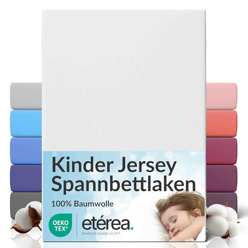 etérea Jersey Spannbettlaken 80x160-80x180 cm Weiss bis 25cm Höhe Bettlaken