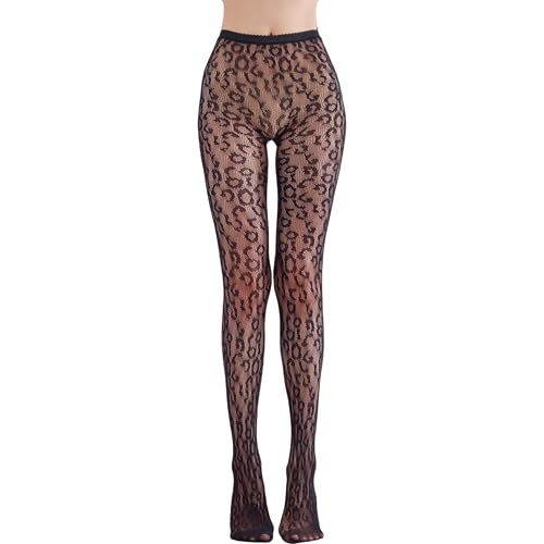 Image of Sahabowi Fishnet Pantyhose For Women Sheer High Waist Tights Control Top Mesh Stockings, Pantyhose12