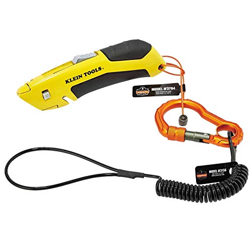 Image of Tool Tethering Kit for Glaziers, Includes Tool Lanyards and Attachments for Spray Cans and Putty Knives, Ergodyne Squids 3185