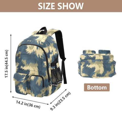 Mochila para laptop de 17.5" con diseño de oso azul y verde para escuela y trabajo 3