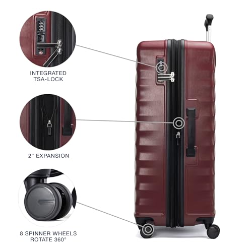 Travelpro Maxlite Air V2 Hardside Expandable Luggage, 8 Spinner Wheels, Lightweight Hard Shell, TSA lock, Cabernet, 2-Piece Set (21/28)4