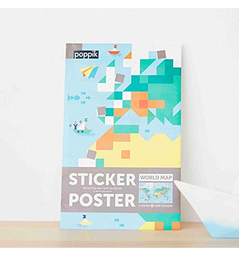 Poppik World Map - 40'' X 24'' Sticker Art