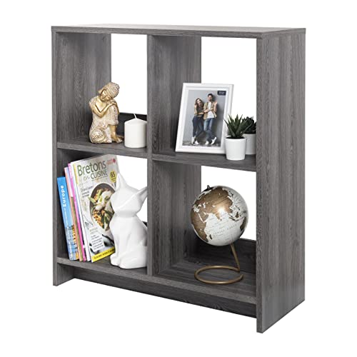 Iris Ohyama, Meuble de Rangement Ouvert, Bibliothèque, Étagère de 4 casiers, Grande capacité,...