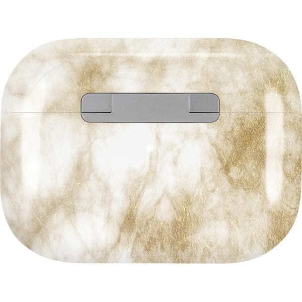 Skinit Decal Audio Skin Compatible with AirPods Pro 2nd Gen - Gold and White Marble Design