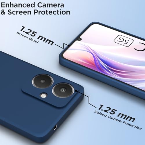 Image of Outlouders Back Cover for Redmi 13C 5G | Camera Protection | Durable Soft Matte Silicone Bumper Case (Blue)