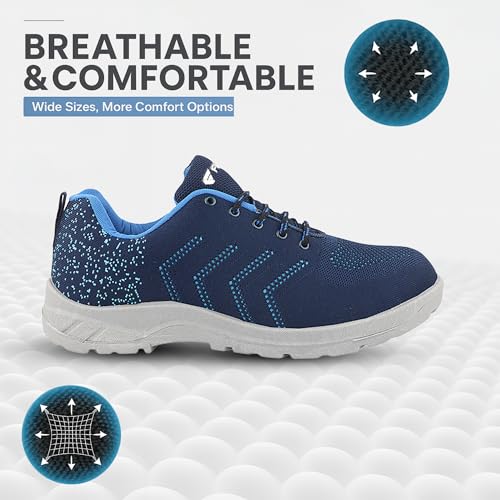 Image of FUEL Arsenal Extra Strong Knitted Fabric Sporty Look Industrial Safety Shoes for Men with PVC Single Density Sole, Steel Toe 100J Energy Absorption