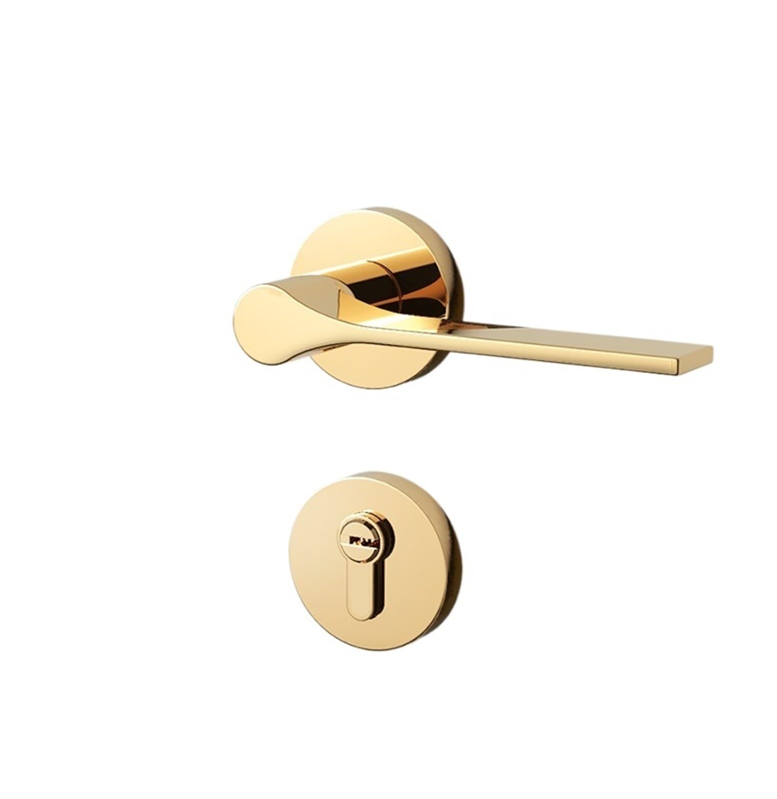 Poignée de porte silencieuse et serrure de style italien simple pour chambre dorée