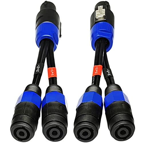 Cable divisor Speakon 4 polos a doble 2 polos 6 pulg 2 pzas miniatura 1