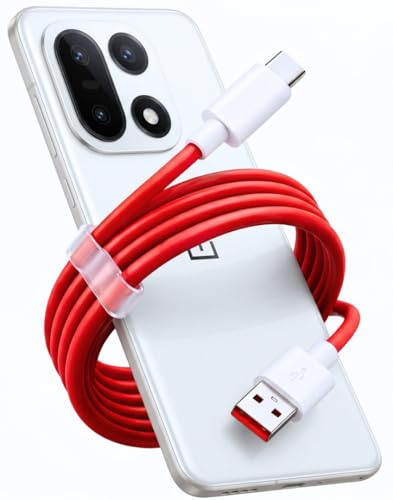 Image of Smolink 65W Type C to USB Red Data Cable | Compatible with OnePlus USB Adapter | Power 5G Delivery for SuperVOOC | Original Ultra-Fast Charging