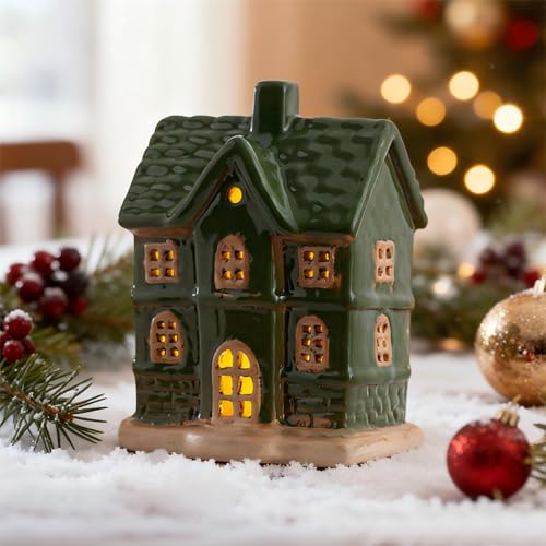 Vartegas Keramik Häuser Weihnachten, LED Weihnachtsdeko Porzellan...