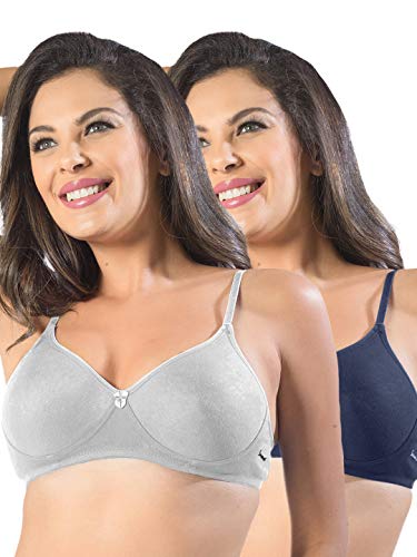 Image of SONARI Womens Non Padded Cotton Bra | Wire Free, Medium Coverage, Seamless Cups, Comfortable Polyester Cotton Blend Fabric | Adjustable Straps, Ideal for Everyday Wear - Smile
