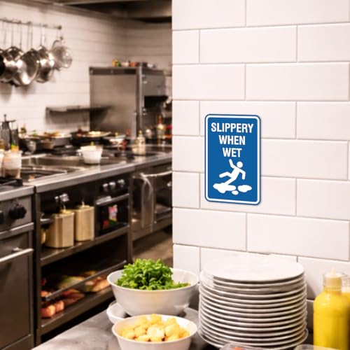 Panneau Slippery When Wet pour sécuriser l'accueil des hôtels et restaurants
