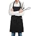 Produktbild esonmus Küchenschürze Frauen Schürze Kochschürze Grillschürze Für Männer Verstellbarem Halsgurt Ultra Lange Taille Krawatten Zwei Fronttaschen Schwarz
