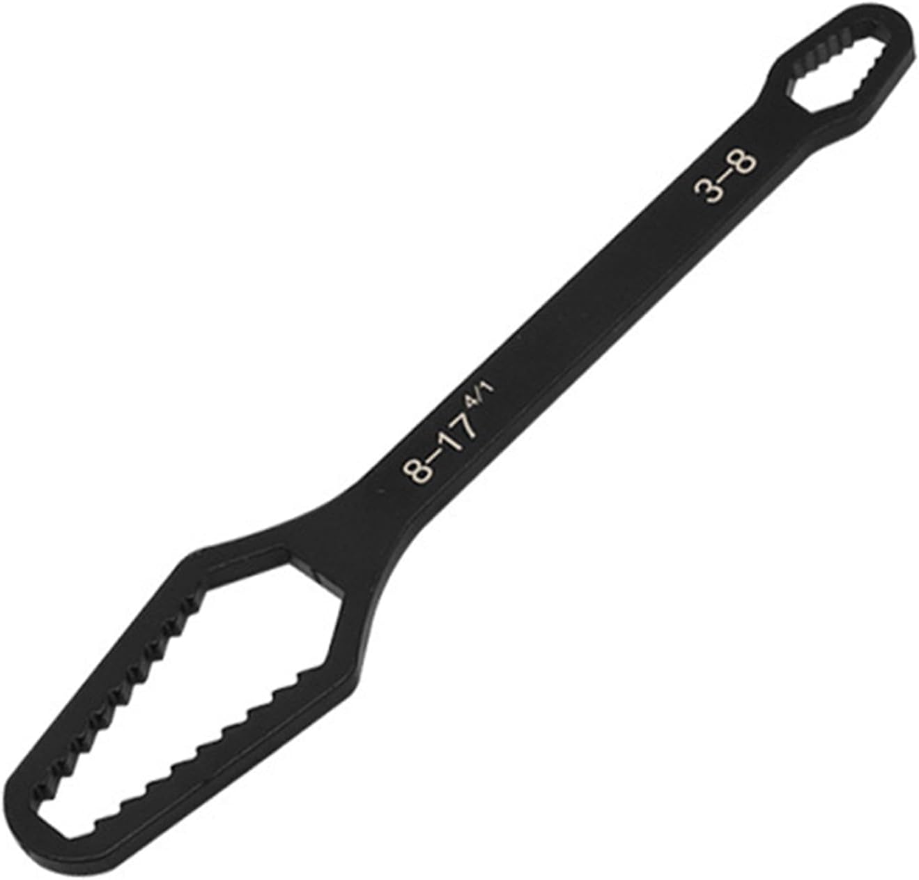 Torx Wrench Double-Ended Self-Tightening Adjustable Wrench Tool Multifunction Torx Wrench for 6-25mm/3-17mm Nut Torx Wrench, S Type Black