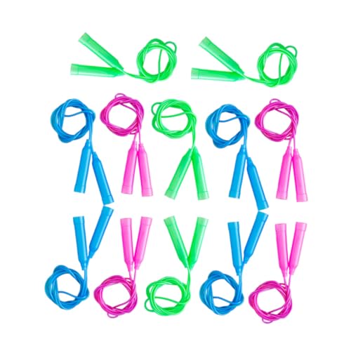 POPETPOP 12個 可能な 用ジャンプロープ 軽量 縄跳び 屋内屋外対応 快適滑り止めハンドル付き運動用ロープ