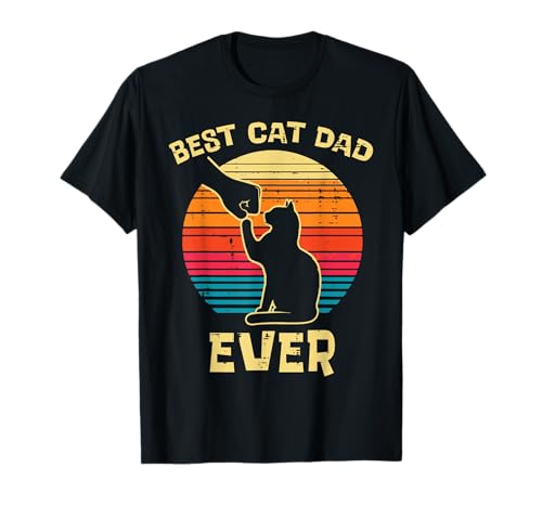 Best Cat Dad Ever Fist Bump Retro T-Shirt
