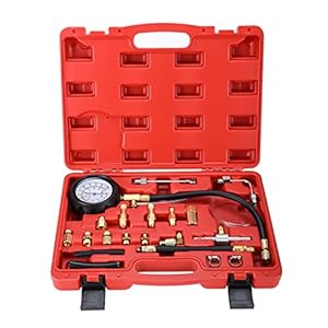 FreeTec Benzinedruktesterset, injectieset, benzinetruktester, set, druktester, auto, auto, brandstofdrukmeter, 0-140 psi