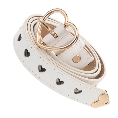 Heart Buckle Hollow Out Adjustable Pu Belt for Women Chic Fashion Accessory for Jeans and Stylish Waist Belt Buckle Versatile for All Occasions