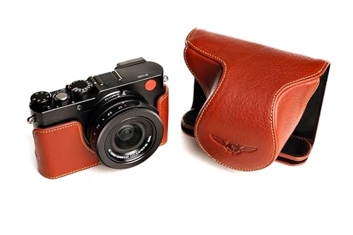 Étui Leica D-Lux Typ 109 marron en cuir véritable pour éviter les rayures d'objectif