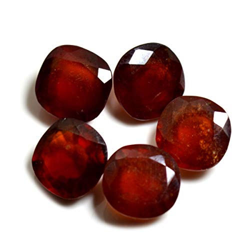 Hessonite véritable 9x9mm apaiser les énergies avec 5 pierres de coussin
