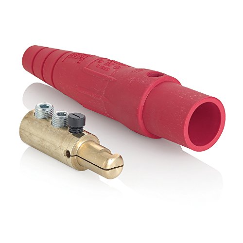 Leviton 16-Series Taper Nose Female Plug, Cam-Type Connector with Double Set Screw Termination, 16D33-UR, Red by Leviton - Used condition - CA$26.51