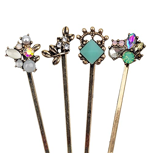 10Pcs Vintage Hair Clips Retro Hair Pins For Women Elegant Vintage Hairpins Rhinestones Bobby Pins For Women Ladies And Girls Headwear Decorative Hair Pins Hair Styling Tools Accessories #TOP1