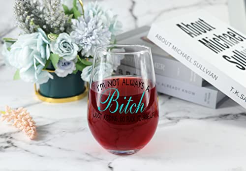 I'm Not Always, Just Kidding Funny Stemless Wine Glass Gifts For Women, Gag Christmas Birthday Gifts Ideas For Girlfriends, Women, Sister, Friends, Bbf, Coworkers, Unique Friendship Wine Glass, 17Oz #TOP2
