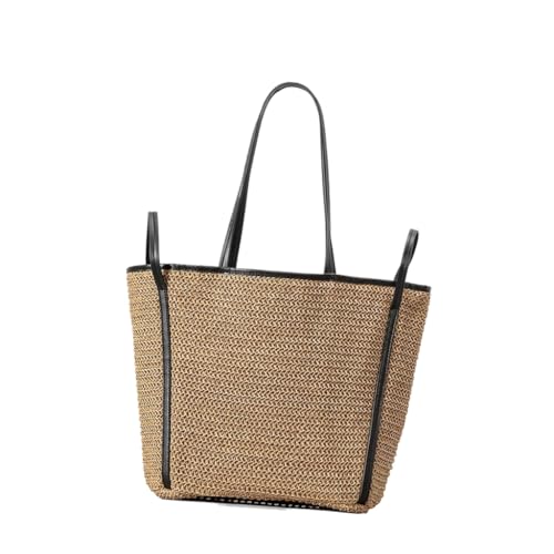 Sac à main tissé de couleur contrastée vacances plage organiseur de sac