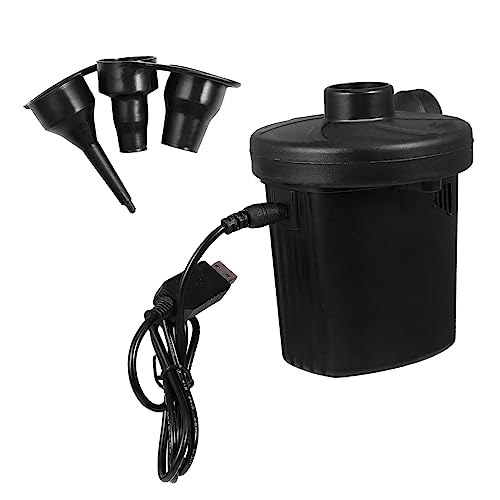 GRIRIW Rechargeable USB Electric Air Pump for Fast Inflation Deflation of Air Mattresses Rafts Boats Pool Toys Compact Design for Storage