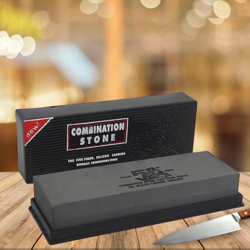 Image of Garth Knife Sharpener 1 Pc - Dual Grit Silicon Carbide, Combination for Chisels, Knives, Cutting Tools with Safety Case, Ceramic and Metal Blades - Professional-Grade Carborundum Sharpening Block
