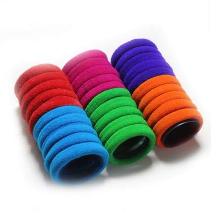 30 Piece Nylon Soft lightweight round hair rubber band for sporty look in 6 Dark Colors-image-28