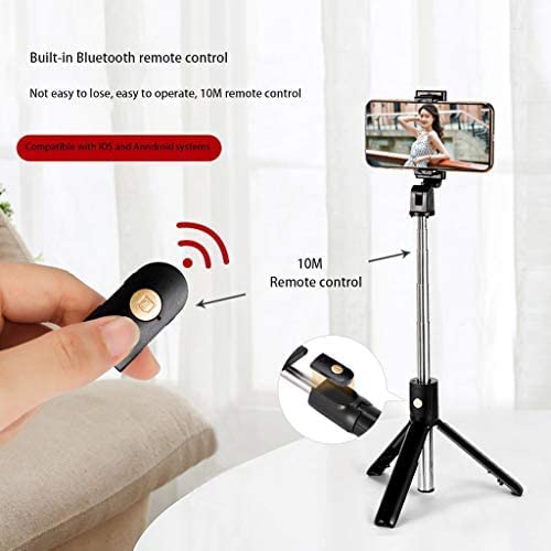 Treppiede per selfie stick da 28 pollici, mini treppiede per fotocamera portatile da tavolo per telefono cellulare con telecomando Bluetooth per selfie/streaming/fotografia,White