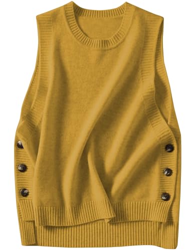 Image of Mingzhu Womens Sleeveless Round Neck Pullover Low Ribbed Knit Sweater Vest