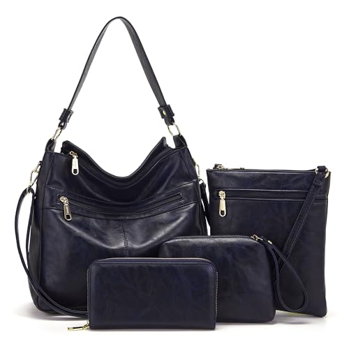 Image of Qiyuer Purses for Women 4PCS Handbags and Wallet Set Large Hobo Bag | Vegan Leather,Daily Commuting,Crossbody /Shoulder Bags,Multi card slot wallet