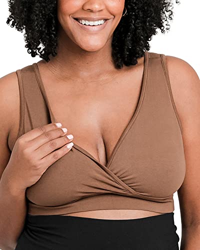 Kindred Bravely Organic Cotton Maternity & Nursing Sleep Bra | Wireless Cotton Bras for Women