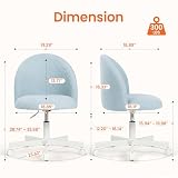 NEO Chair Office Vanity Chair with Wheels Comfy Desk Chair for Girls Cute Computer Small Armless Adjustable Height Swivel for Home Bedroom Task (Poetic Blue)