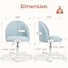 NEO Chair Office Vanity Chair with Wheels Comfy Desk Chair for Girls Cute Computer Small Armless Adjustable Height Swivel for Home Bedroom Task (Poetic Blue)