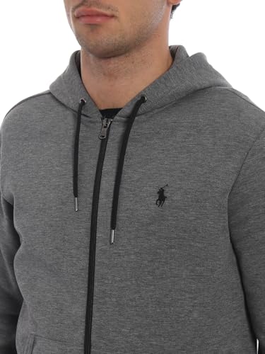 Image of POLO RALPH LAUREN Double Knit Tech Fleece Hoodie (US, Alpha, X-Large, Regular, Regular, Dark Grey Heather)