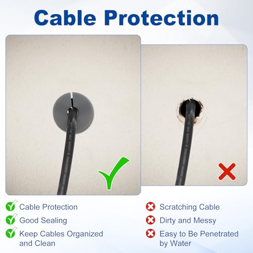 QUARKZMAN 8 Stück Wanddurchführungen 3/4 Zoll 19mm Silikon Antirutsch Wanddurchführung Kabeldurchführung Fütterungsdurchführungen Ethernet Kabelverlegungsset Weiß